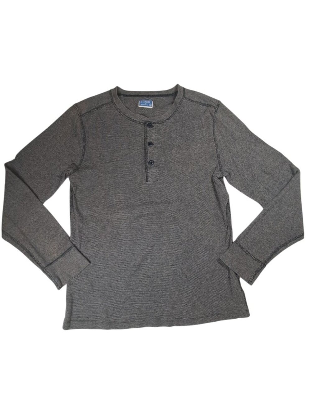 J.Crew Gray Henley Long Sleeve Shirt S 100% Cotton Casual